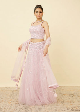 Rosewater Pink Floral Patterned Skirt Top Set image number 3